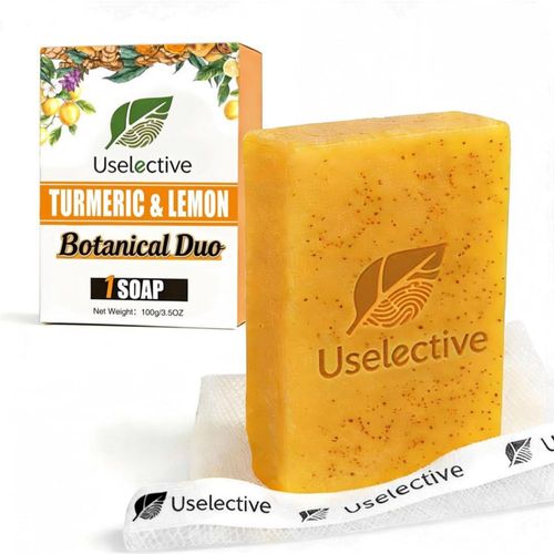Barra de jabón Uselective de limón y cúrcuma con ácido kójico y vitamina C