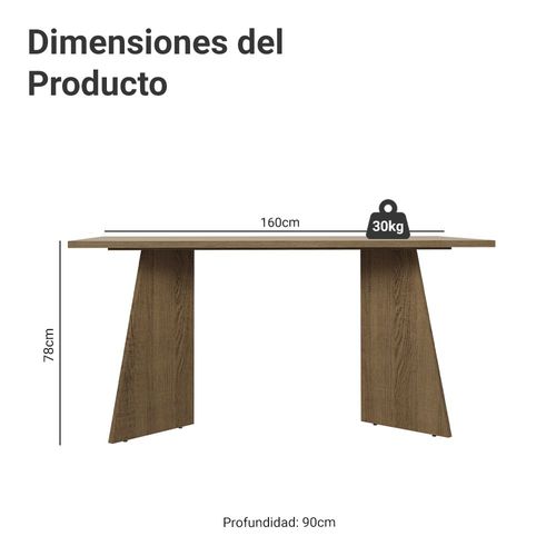 Mesa de Comedor Madesa 5389 Rectangular Marrón/Crema