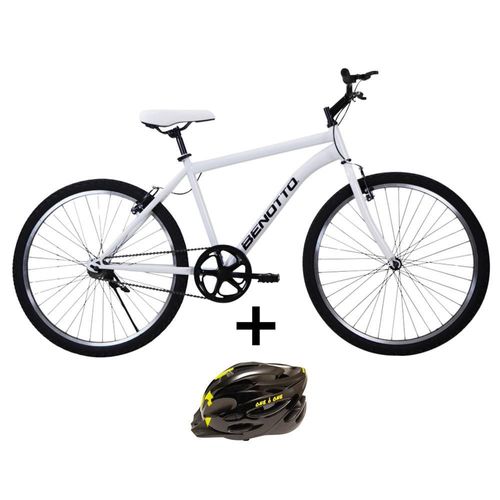 Combo bicicleta benotto pmo r26 blanco 1v con casco talla m