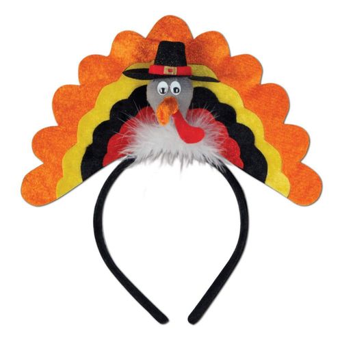 Vincha de Pavo de Fieltro Beistle Accesorio para Acción de Gracias