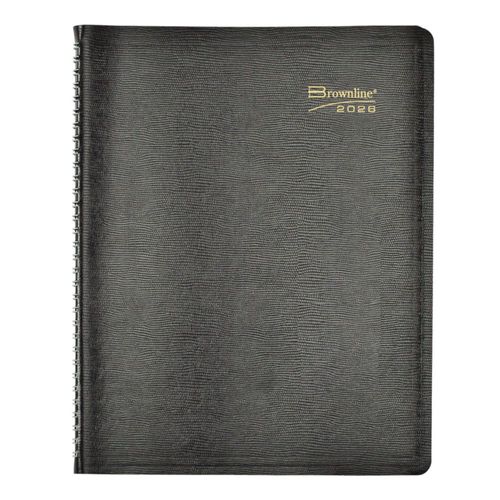 Agenda Semanal Brownline 2026 para Citas 28x22 cm Negra