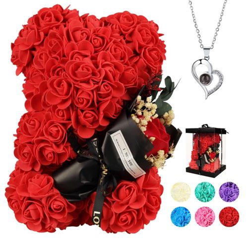 Rose Bear K KYMAKE regalo de San Valentín para ella color rojo