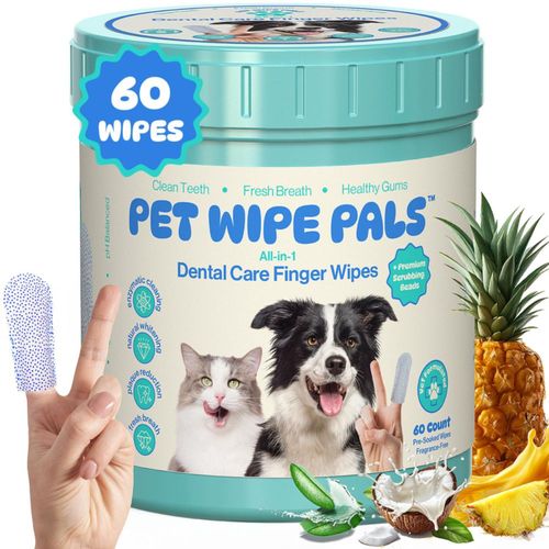 Toallitas limpiadoras de dientes Pet Wipe Pals blanqueadoras enzimáticas 60 unidades