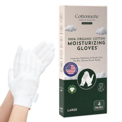 Guantes hidratantes Cottonnerie de algodón orgánico 4 pares