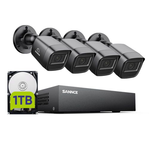 Sistema de cámara de seguridad SANNCE 8CH 1080P DVR 4x2.0MP IP66