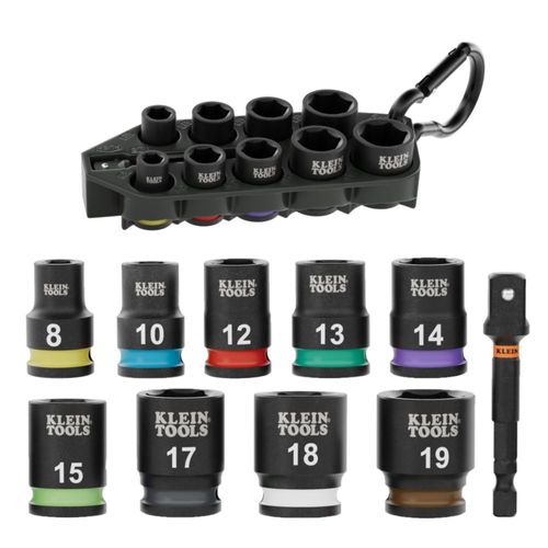 Juego de enchufes Klein Tools 33809M Grab-And-Go Impact de 10 piezas