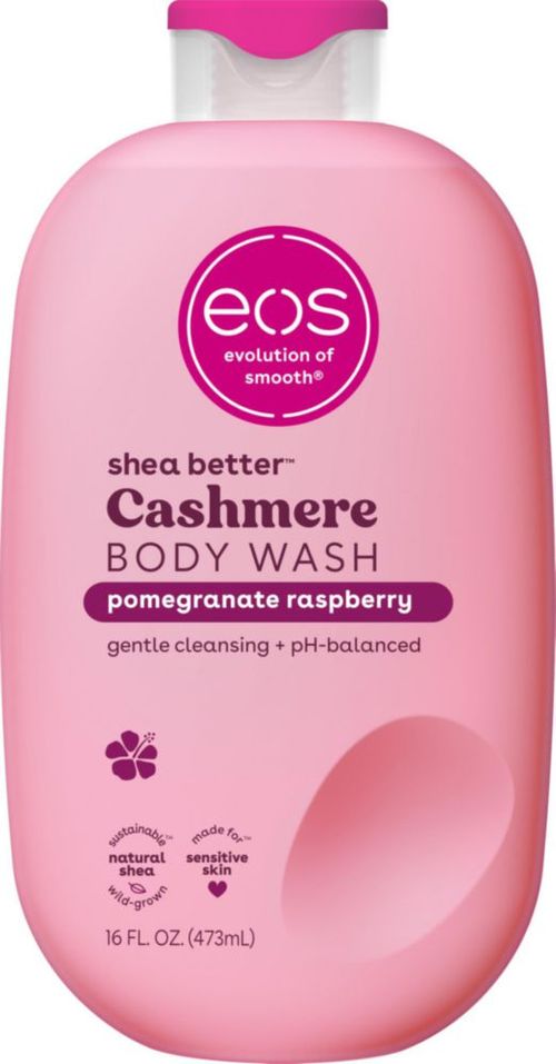 Gel de baño eos Cashmere granada y frambuesa 473 ml vegano
