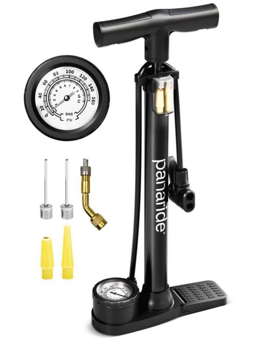 Bomba para bicicleta Panaride Floor con manómetro de 160 PSI Presta Schrader