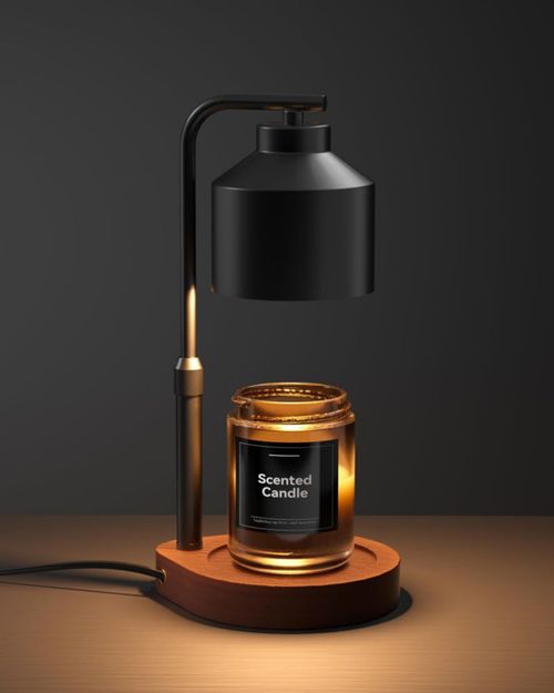 Lámpara calentadora de velas Cozmara con temporizador y atenuador color negro