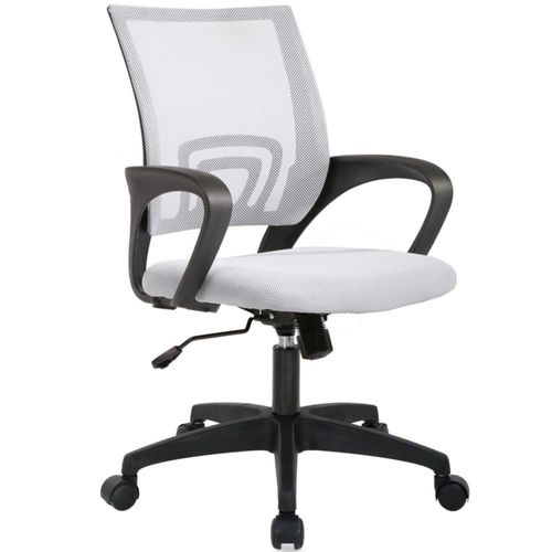 Silla de oficina BestOffice ergonómica con respaldo medio giratoria blanca