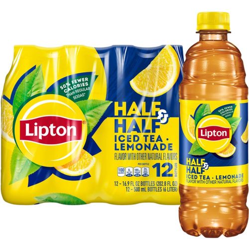 Botellas de té helado y limonada Beverage Lipton de 500 ml (paquete de 12)