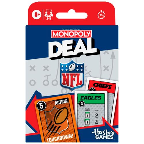 Juego de cartas Monopoly Deal NFL Edition | Más de 8 años | 2 a 5 jugadores