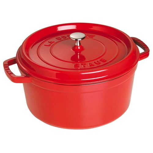 Cocotte redonda de hierro fundido STAUB de Dutch Oven 7 litros color rojo cereza