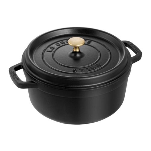 Cocotte redonda Dutch Oven STAUB de hierro fundido de 4 litros color negro mate