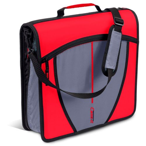 Carpeta con cremallera Case-it Mighty Zip Tab School D-146 roja