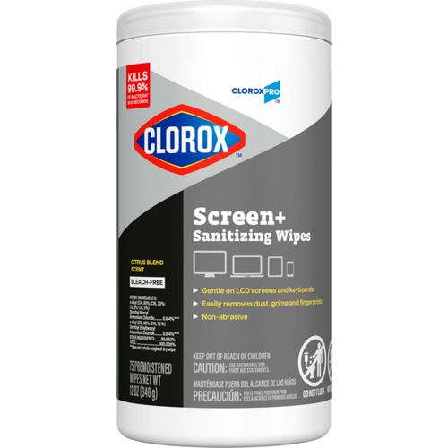 Toallitas desinfectantes CloroxPro Clorox Screen+ 75 unidades con aroma cítrico