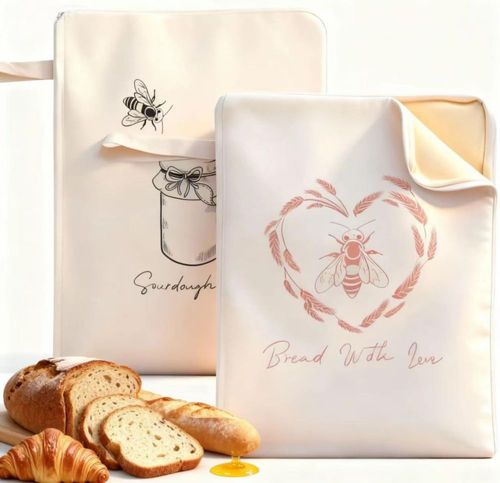Bolsas para pan WinDance con acceso ancho con cremallera cera de abejas 2 paquetes XL
