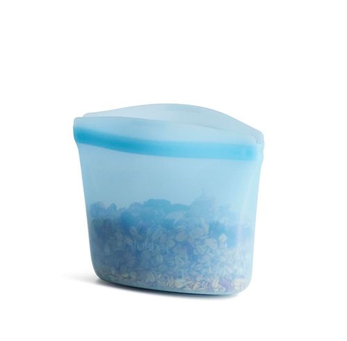 Bolsa de almacenamiento Stasher silicona reutilizable 240 ml color azul