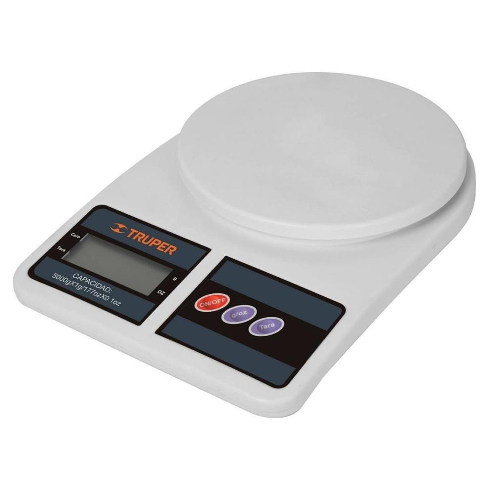 Báscula Digital Base Plástica Para Cocina 5kg Truper 15161