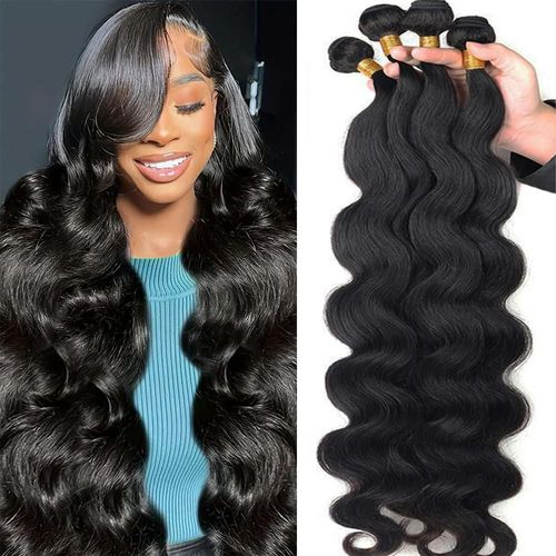 Katspon 12A Paquetes de cabello virgen brasileño con onda natural 4 mechones