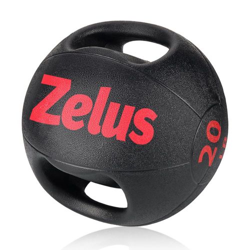Balón medicinal ZELUS de goma con doble agarre 9 kg color negro