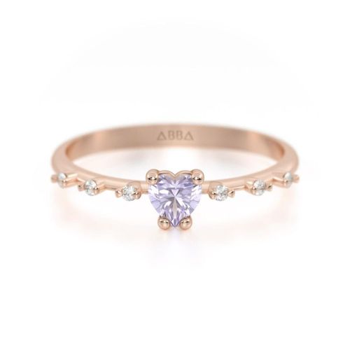 Promesa Dalia piedra lavanda 10K Oro Rosa Abba Joyas