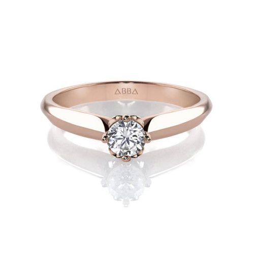 Anillo de Compromiso Amar piedra Moissanita 18K Oro Rosa Abba Joyas