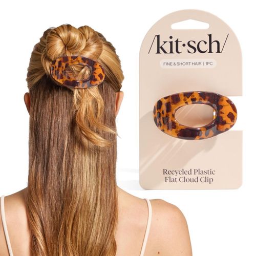 Pinza para el cabello Kitsch pequeña plana tipo garra diseño carey