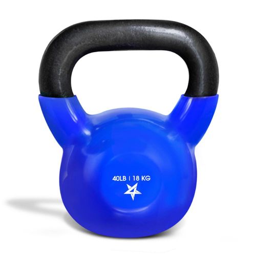 Kettlebell Yes4All de hierro fundido recubierto de vinilo de 18 kg