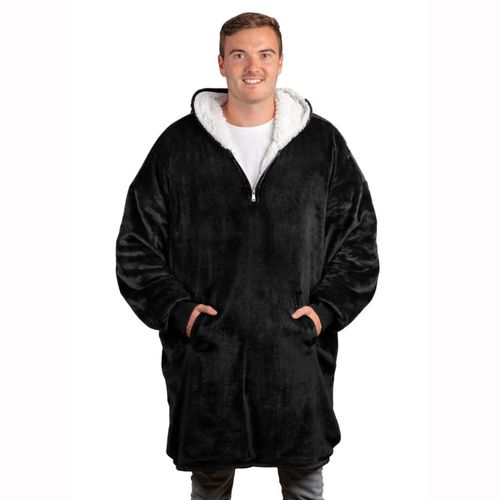 Sudadera manta con capucha extragrande Trekki de fleece y sherpa con cierre