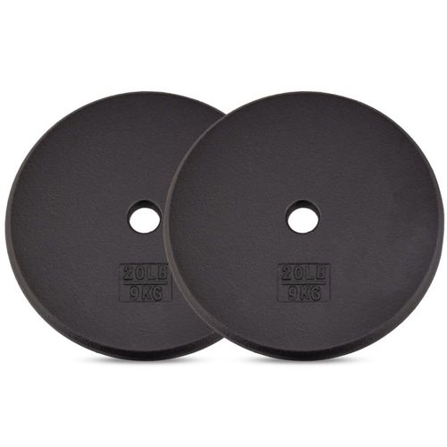 Placa de pesas Yes4All de hierro fundido estándar de 9 kg (20 libras) par