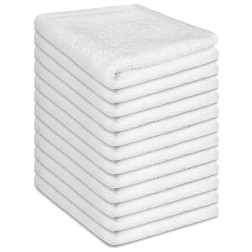 Toallita INFICRIME 100% algodón 30 x 30 cm color blanco (paquete de 12)