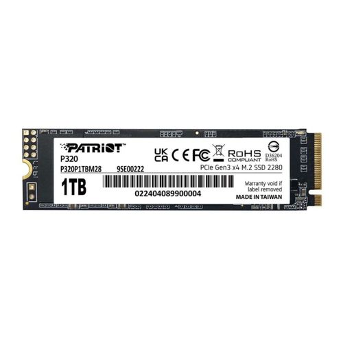 Memoria interna SSD Patriot P320 de 1 TB NVMe PCIe Gen 3x4 M.2