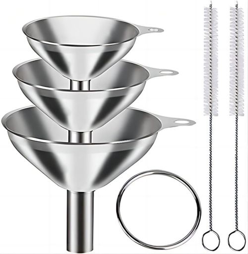 Set de embudos YEVIOR 3 en 1 de acero inoxidable para cocina
