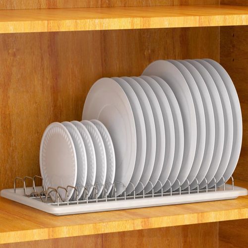 Estante para secar platos artículos para el hogar simples acero inoxidable cromado