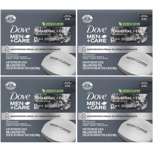 Jabón en barra Dove Men + Care arcilla carbonizada 3 en 1 12 x 100 g