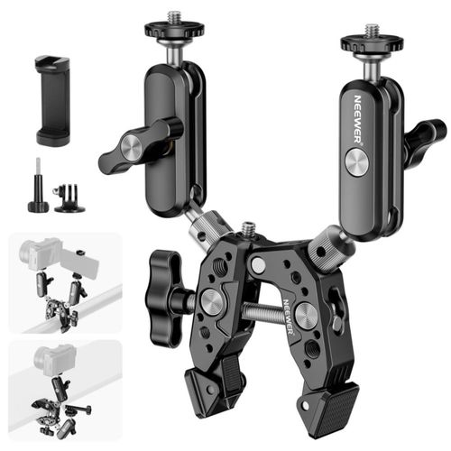 Super Clamp NEEWER Heavy Duty con 2 brazos mágicos para cámara
