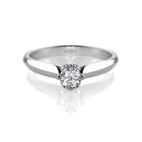 Anillo de Compromiso Amar piedra Moissanita 14K Oro Blanco Abba Joyas