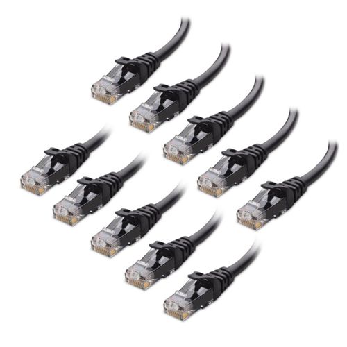 Cable Ethernet Matters Cat 6 de 10 Gbps 5 pies negro paquete de 10