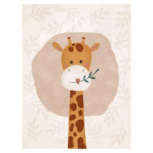 Cuadro Decorativo Impreso 90x122cm Jirafa Bebe