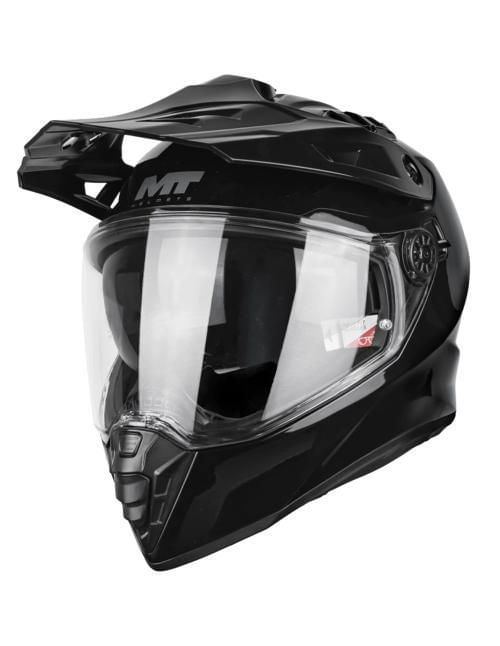 Casco para Moto Mt Helmets Track Sv Pure A1 Negro Brillo
