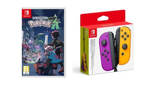 Controles Joy-Con Inalambricos L y R - Morado y Naranja + Nintendo Switch Juego Pokemon Legends Z-A Game
