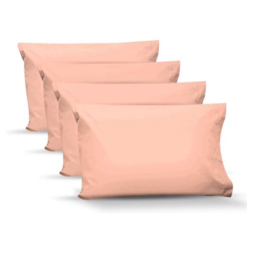 4 Fundas de Almohada Algodón Percal 200 Estándar Melón