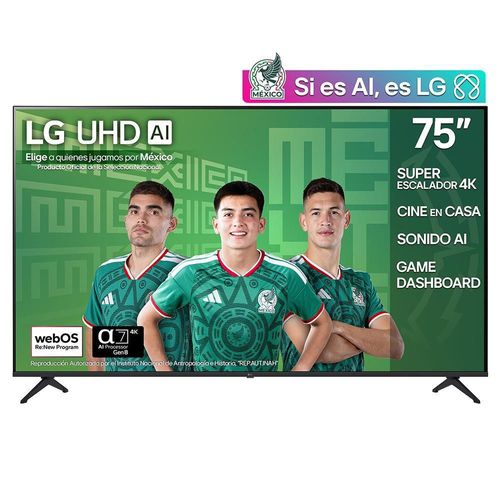 Pantalla 75 pulgadas LG UHD AI UA75 4K SMART TV 2025 75UA7500PSA