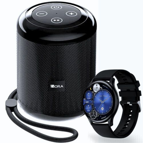 Bocina 1HORA BOC062 y Smartwatch G-Tide R5 (Negro)
