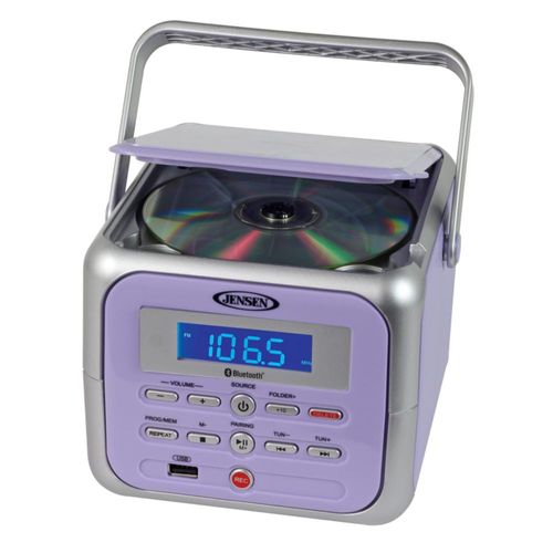 Reproductor de CD estéreo portátil Boombox Jensen CD-660 Lavender
