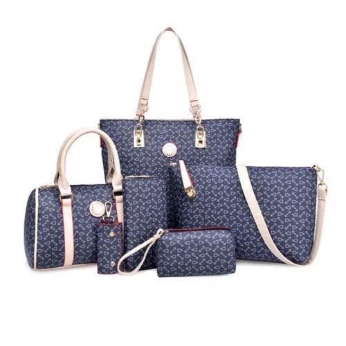 Set 6 Bolsas Estampada Moda Dama Color Azul