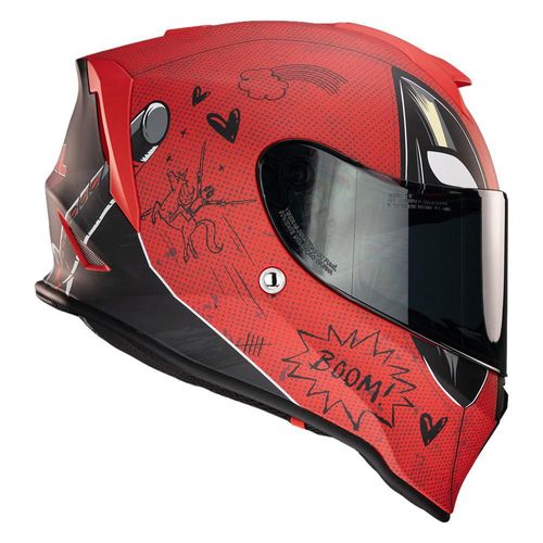 Casco Kov Kroon Marvel Deadpool Rojo Integral ECE