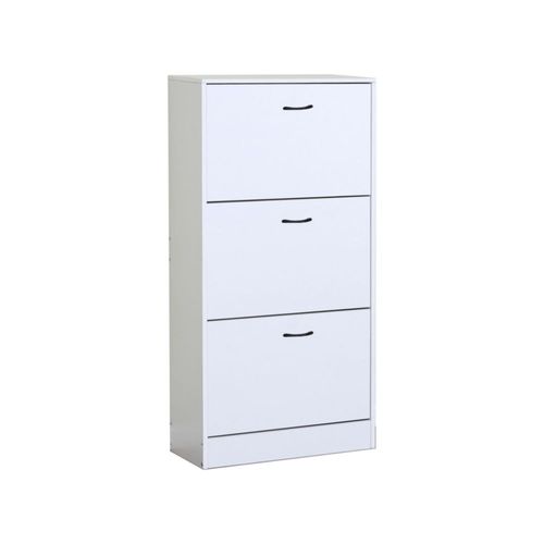 Ilios Innova | Zapatera Minimalista de 3 Compartimientos para 18 Pares, Mueble Organizador de Calzado Compacto en MDF Blanco para Recámara y Pasillo