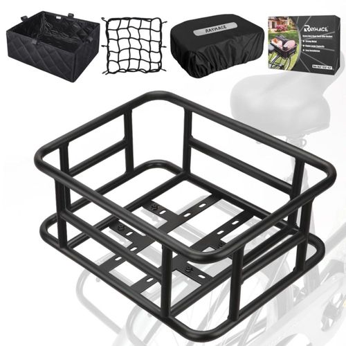 Canasta trasera para bicicleta RAYMACE de metal para portaequipaje 42 x 32 x 17 cm